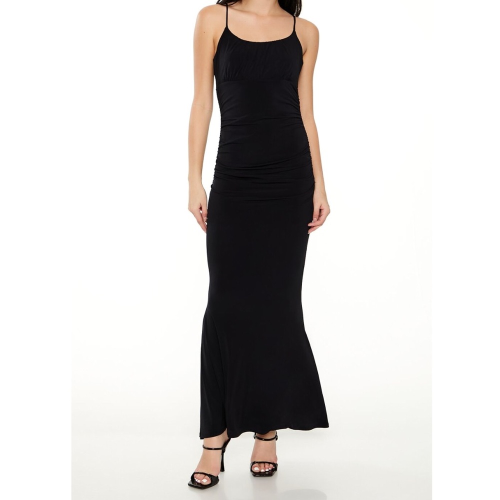 Forever 21 Black Ribbed Sleeveless Maxi Dress